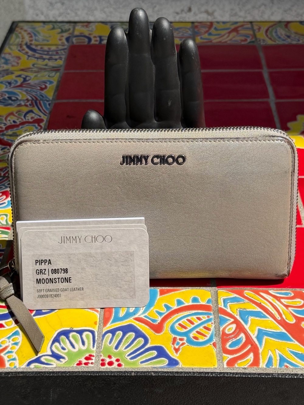 Jimmy Choo Moonstone Pippa Zip-Around Wallet